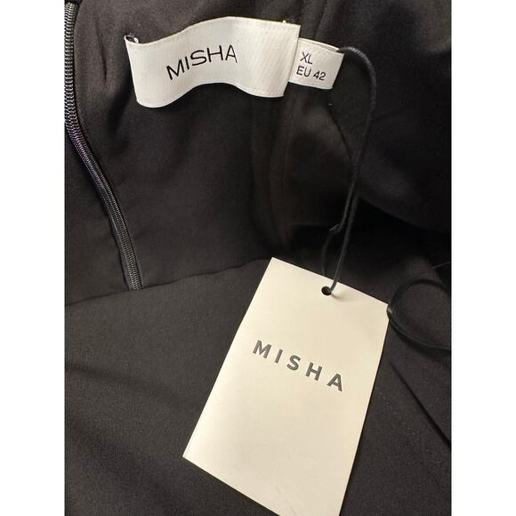 REVOLVE Misha Black Strapless Mini Dress LBD Structured Modern Minimalist XL - Picture 7 of 11